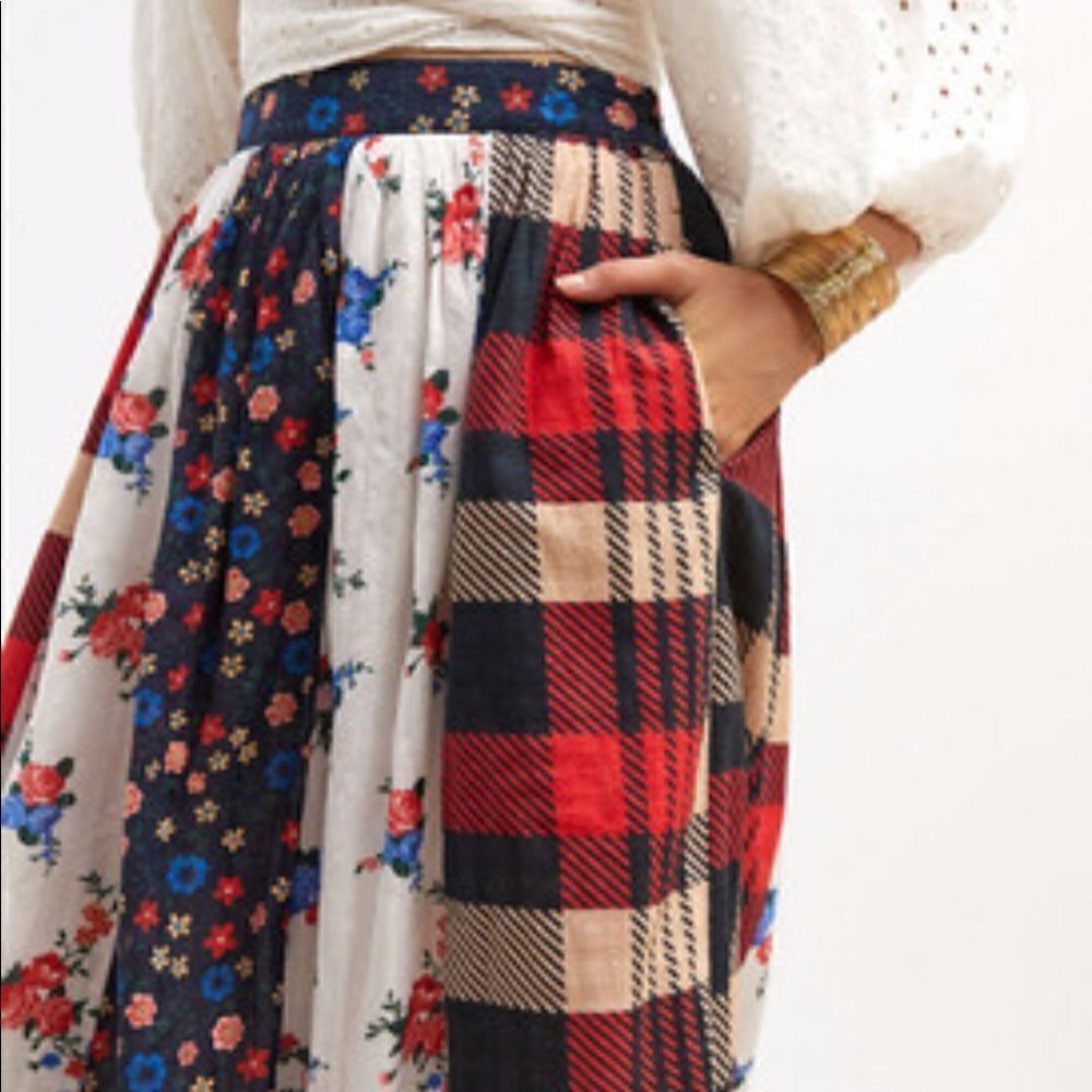Anthropologie Let me be contrast maxi skirt NWT size small - Picture 3 of 6